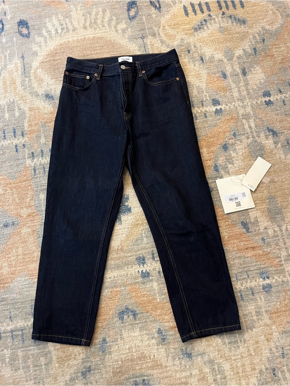 Still Here Tate Jeans Dark Indigo High-Rise Women’s Jeans - Classic Straight Leg